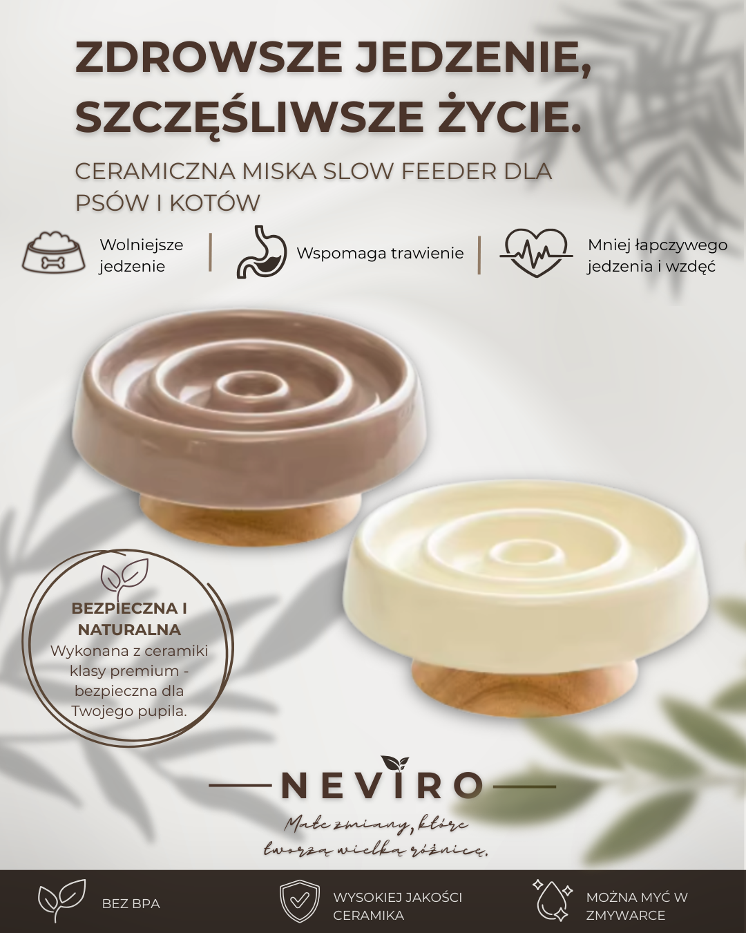 Ceramiczna miska Slow Feeder z podstawką