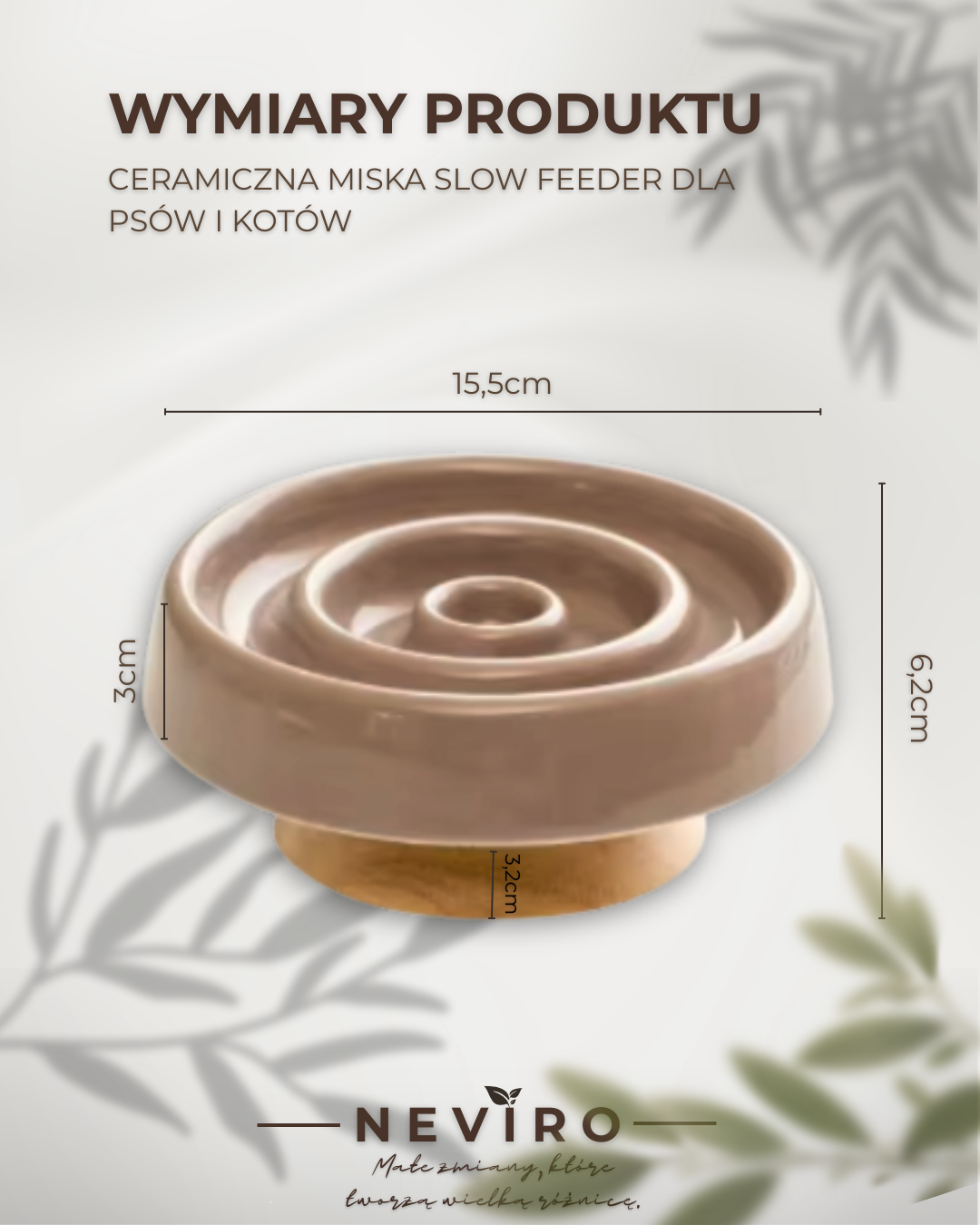 Ceramiczna miska Slow Feeder z podstawką